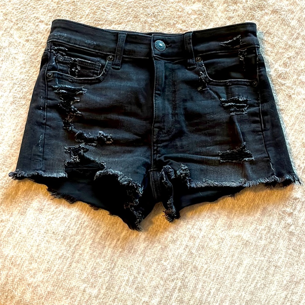 American Eagle Black Distressed Shorts Size 2